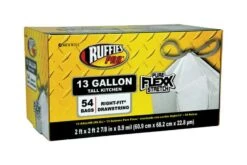 Ruffies Pro 13 Gal Tall Kitchen Bags Drawstring 54 Pk 0.9 Mil