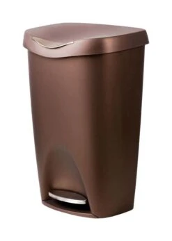 Umbra Brim 13 Gal Bronze Plastic Step On Trash Can