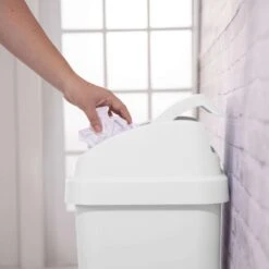 Sterilite SwingTop 13 Gal White Polypropylene Trash Can -Oolys Shop 744afa26 a4af 415a 8a83 82a9facb4e27