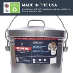 Behrens 6 Gal Silver Galvanized Steel Garbage Can Lid Included Animal Proof/Animal Resistant -Oolys Shop 75a6e6ea c602 4ca8 8a22 9a1cff010322