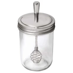 Jarware Wide Mouth Decorative Jar Lid Honey Dripper 1 Pk
