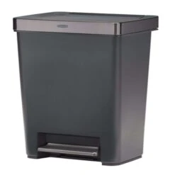 Rubbermaid Premier Series III 13 Gal Gray Plastic/Stainless Steel Step On Trash Can