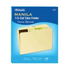 Bazic Products Manilla File Folder 100 Pk