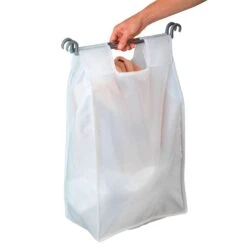 Wenko Arona White Polyester Wheeled Laundry Basket -Oolys Shop 8393293d 220b 45cd 8ce0 bdb4cf579488