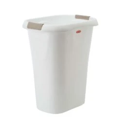 Rubbermaid 8 Gal White Polypropylene Open Top Wastebasket