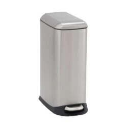 Household Essentials Capri 5 Gal Silver Stainless Steel Step Pedal Wastebasket