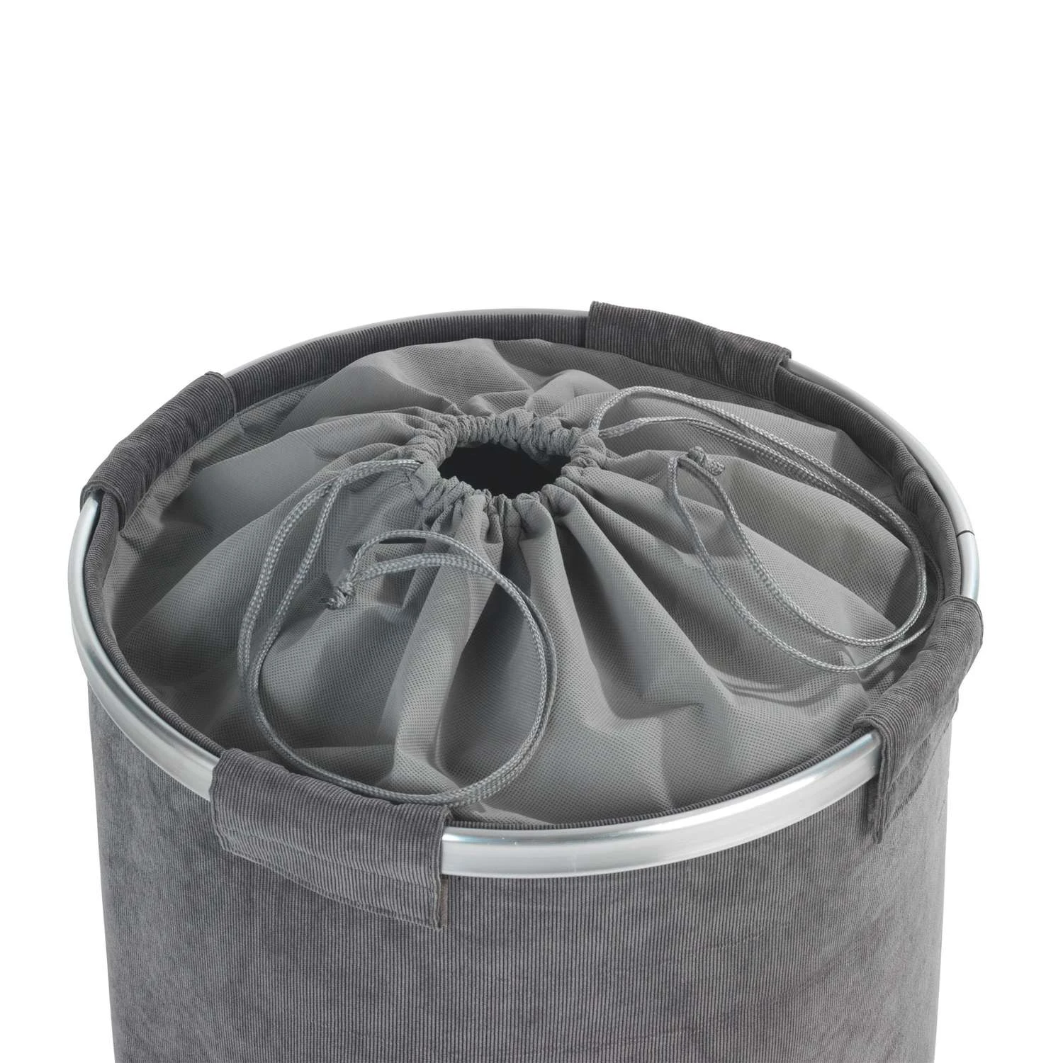 Wenko Cordoba Gray Polyester Collapsible Laundry Basket 3 Wenko Cordoba Gray Polyester Collapsible Laundry Basket - Image 3