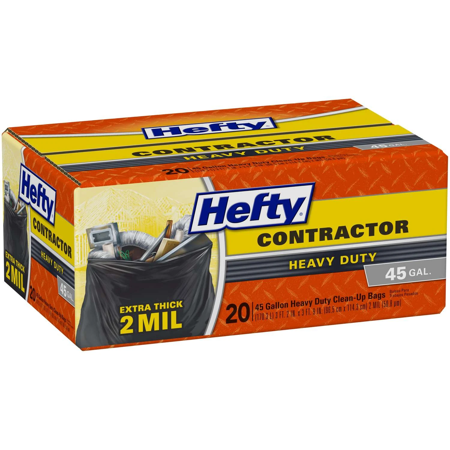 Hefty 45 Gal Contractor Bags Twist Tie 20 Pk 2 Mil 1 Hefty 45 Gal Contractor Bags Twist Tie 20 Pk 2 Mil