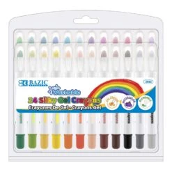 Bazic Products Washable Assorted Color Gel Crayons 24 Pk