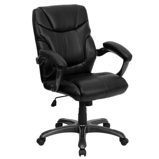 Flash Furniture Black Leather Office Chair -Oolys Shop a0224d7a 6d81 48f4 9d5f 26e3ebec3a2e