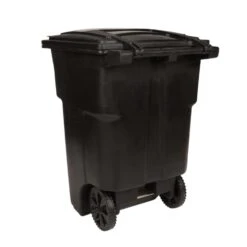 Toter 96 Gal Black Polyethylene Wheeled Garbage Can Lid Included -Oolys Shop a211575b 6102 45e3 b5ab f68d2737e01c