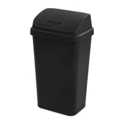 Sterilite 13 Gal Black Plastic Wastebasket