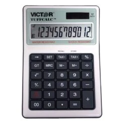 Victor Tuffcalc Silver 12 Digit Solar Powered Washable Scientific Calculator