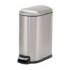 Household Essentials Tuscany 2.6 Gal Silver Stainless Steel Narrow And Step Pedal Wastebasket