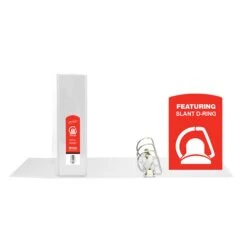 Bazic Products 3 In. W X 12 In. L Slant D-Ring White View Binder