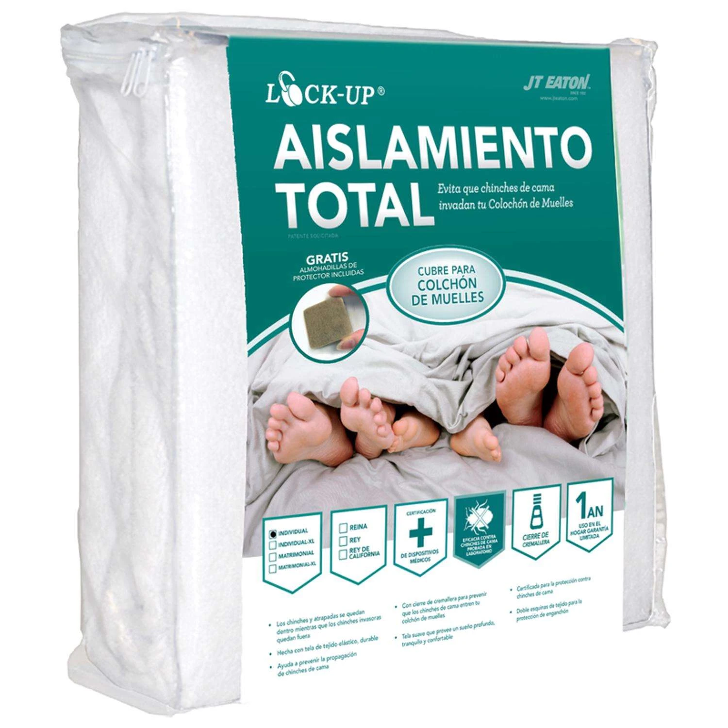 JT Eaton Lock-Up Twin White Stretch-Knit Polyester Box Spring Encasement Cover 2 JT Eaton Lock-Up Twin White Stretch-Knit Polyester Box Spring Encasement Cover - Image 2