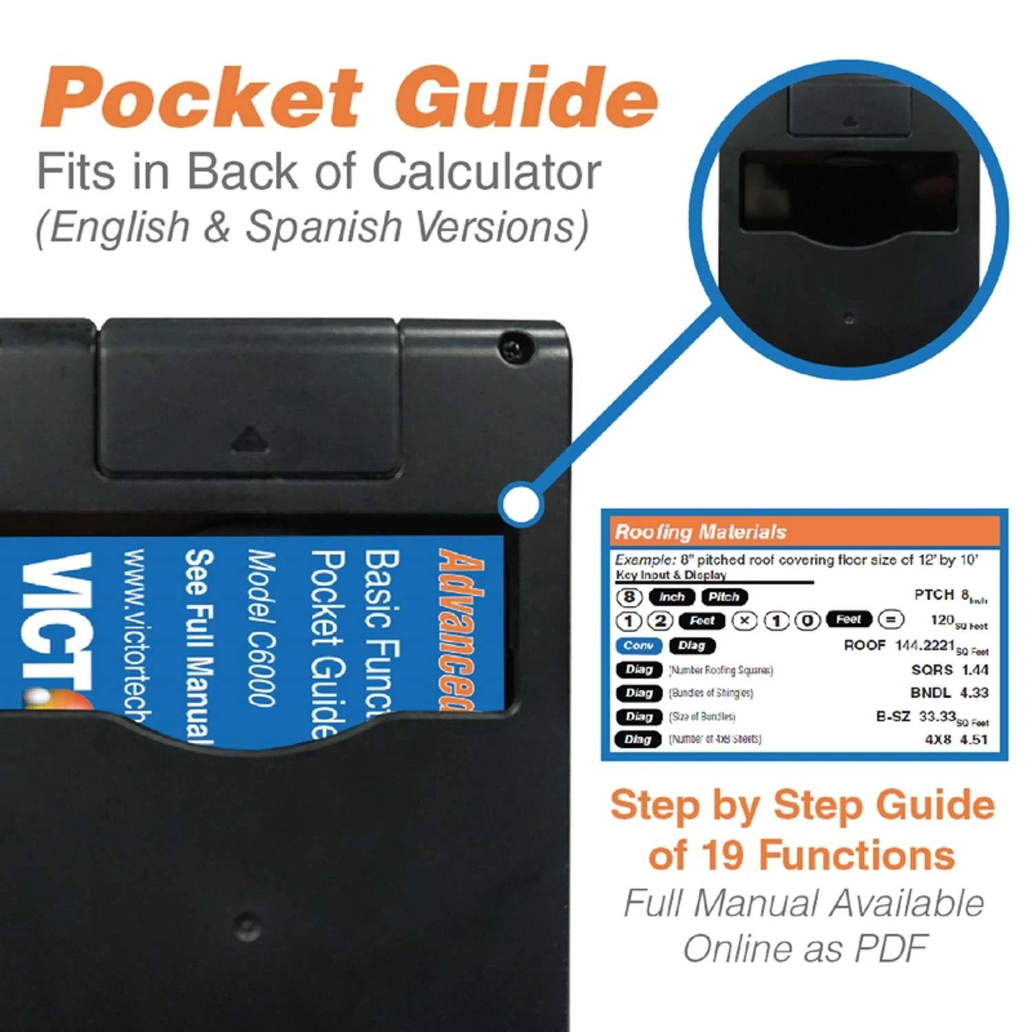 Victor C6000 Orange 8 Digit Construction Calculator 5 Victor C6000 Orange 8 Digit Construction Calculator - Image 5