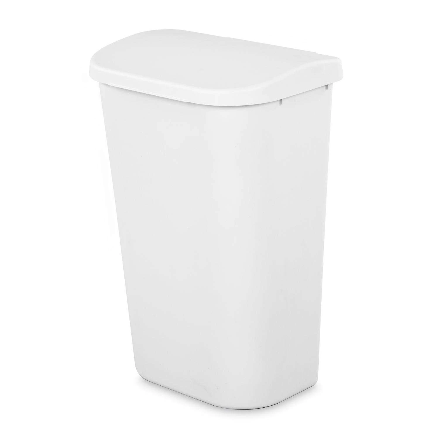 Sterilite 11.3 Gal White Plastic D-Shape Wastebasket 1 Sterilite 11.3 Gal White Plastic D-Shape Wastebasket