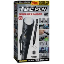 Bell & Howell Tac Pen Black Retractable Tactical Pen W/Flashlight 1 Pk