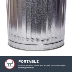 Behrens 20 Gal Silver Galvanized Steel Garbage Can Lid Included Animal Proof/Animal Resistant -Oolys Shop b5f1a6ed 3fa2 46fa 97db 19edd5856373