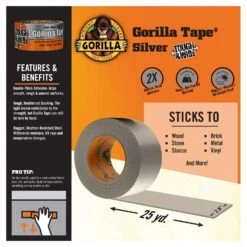 Gorilla 2.88 In. W X 25 Yd L Silver Duct Tape -Oolys Shop b7ebf319 22e9 489e b49e bdaa789e0516