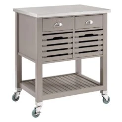 Linon Home Decor Traditional 22.05 In. W X 30 In. L Rectangular Kitchen Cart