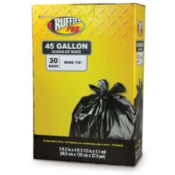 Ruffies Pro 45 Gal Trash Bags Wing Ties 30 Pk 1.1 Mil