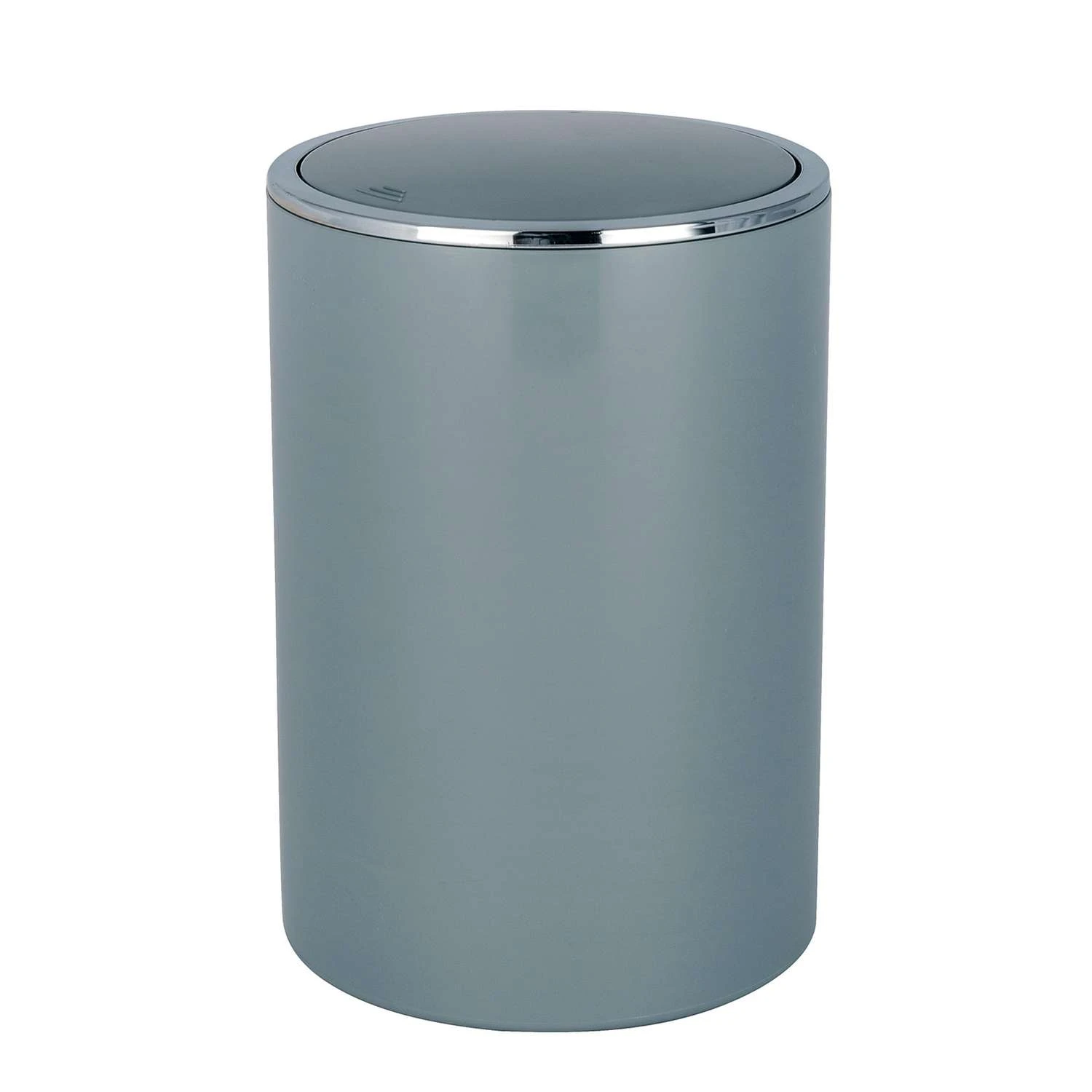 Wenko 1.3 Gal Gray Plastic Swing Cover Wastebasket 1 Wenko 1.3 Gal Gray Plastic Swing Cover Wastebasket