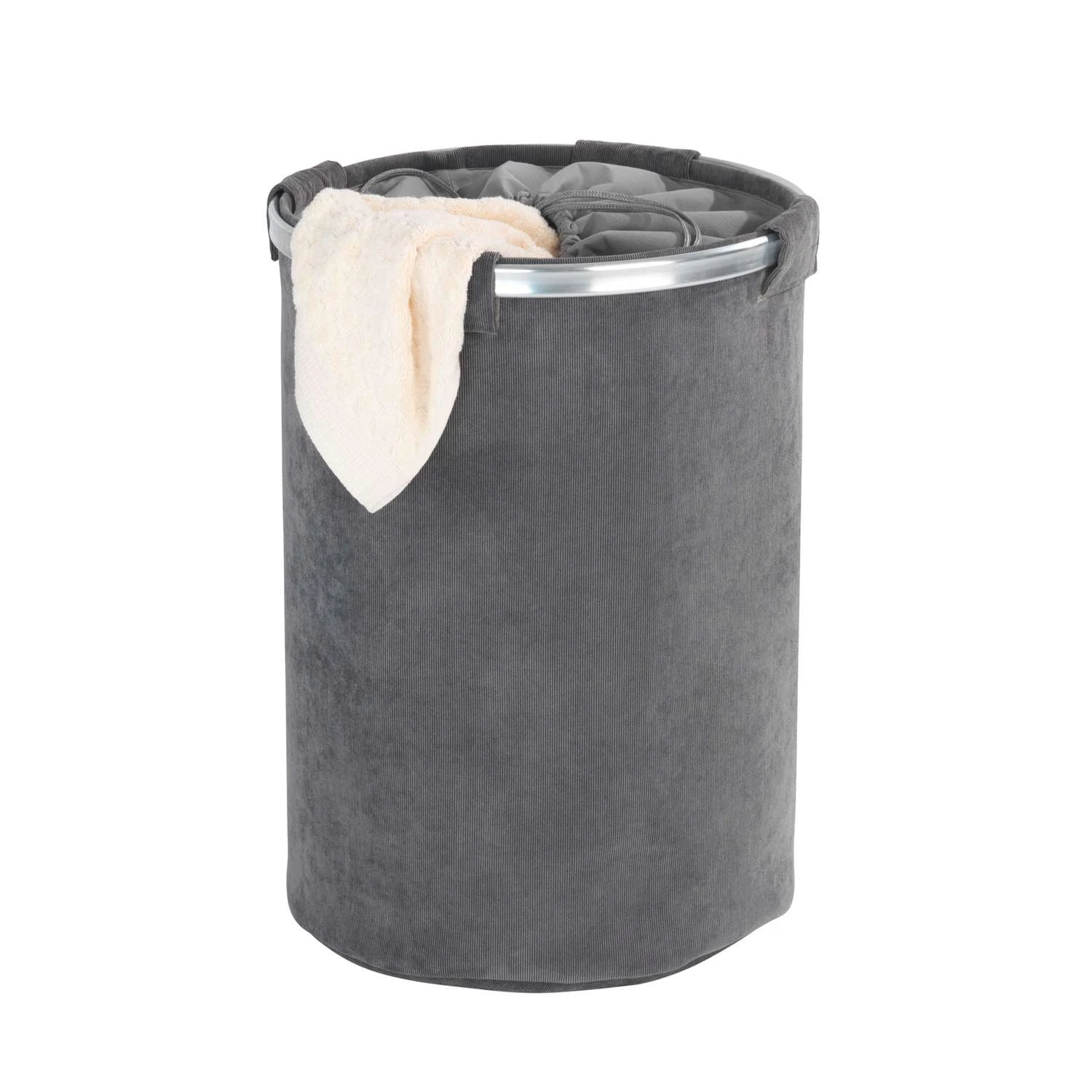 Wenko Cordoba Gray Polyester Collapsible Laundry Basket 2 Wenko Cordoba Gray Polyester Collapsible Laundry Basket - Image 2