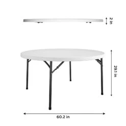 Cosco 60 In. W X 60 In. L Round Folding Table -Oolys Shop c206e5e3 7780 4f07 853c 7da0cba0bb68