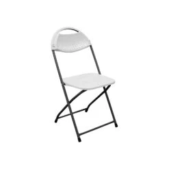 Living Accents White Plastic Folding Chair