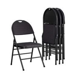 Cosco Black Fabric XL Folding Chair 4 Pk