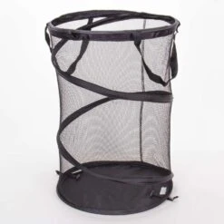 Household Essentials Black Nylon Collapsible Pop-up Laundry Hamper