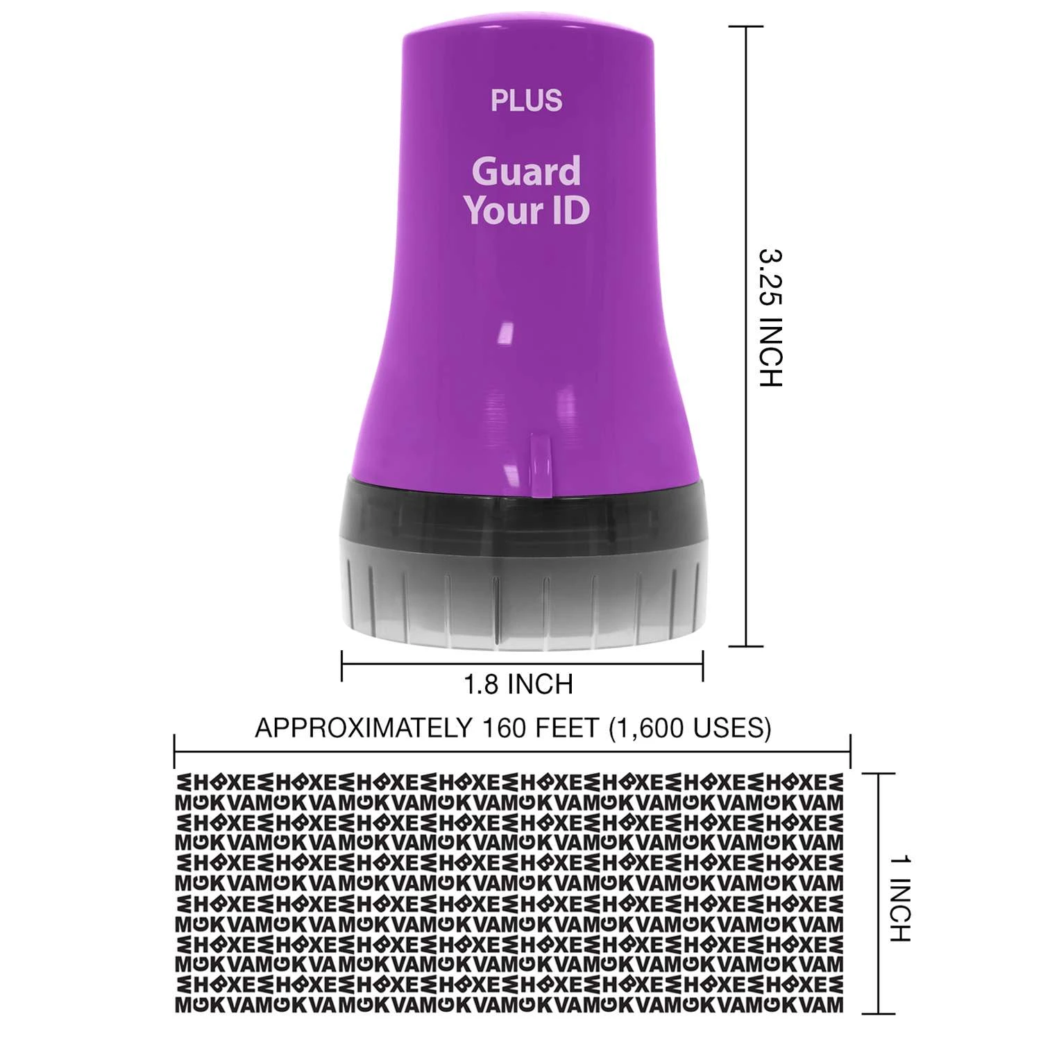 PLUS Guard Your ID 3.25 In. H X 1.8 In. W Round Purple Identity Protection Roller 1 Pk 6 PLUS Guard Your ID 3.25 In. H X 1.8 In. W Round Purple Identity Protection Roller 1 Pk - Image 6