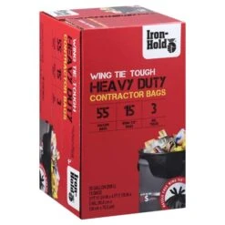 Iron-Hold 55 Gal Contractor Bags Wing Ties 15 Pk 3 Mil -Oolys Shop c7616aa9 e942 4935 889d 7f894bfb5d6a