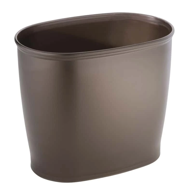 IDesign Kent Black Plastic Oval Wastebasket 1 IDesign Kent Black Plastic Oval Wastebasket