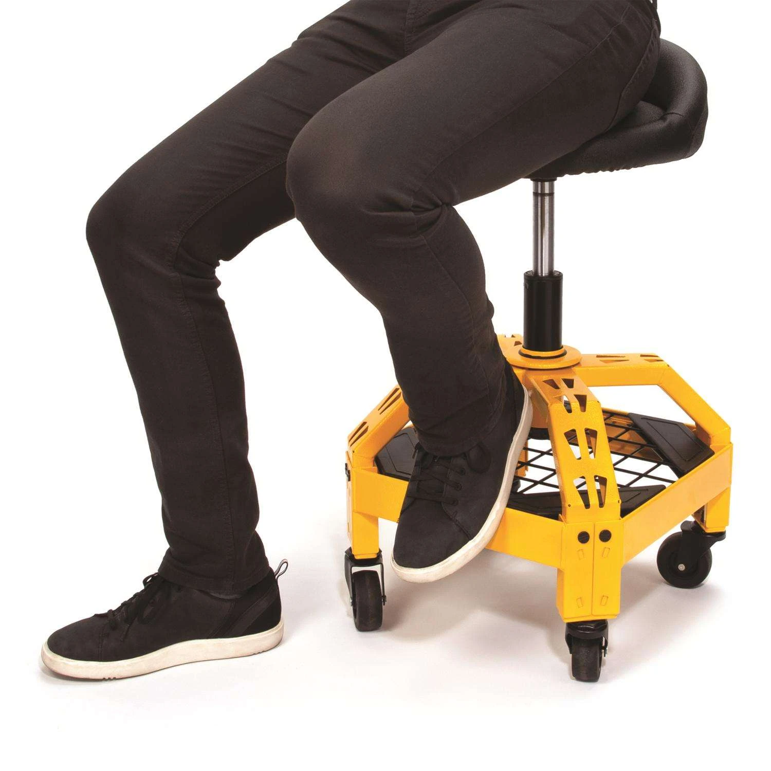 DeWalt Black Vinyl / Foam Swivel Adjustable Shop Stool 2 DeWalt Black Vinyl / Foam Swivel Adjustable Shop Stool - Image 2