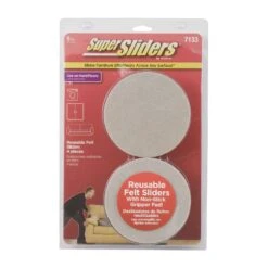 SuperSliders Felt/Plastic Self Adhesive Protective Pad Beige/Black Round 5 In. W X 5 In. L 4 Pk