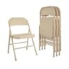 Cosco Antique Linen Metal Folding Chair 4 Pk