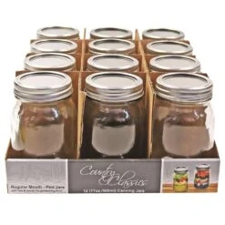 Country Classics Regular Mouth Canning Jar 17 Oz 12 Pk