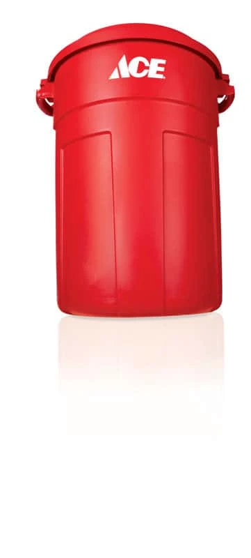 Ace 32 Gal Red Plastic Garbage Can Lid Included 3 Ace 32 Gal Red Plastic Garbage Can Lid Included - Image 3