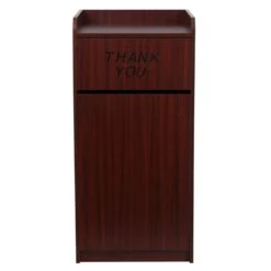 Flash Furniture 36 Gal Brown Wood Square Garbage Can -Oolys Shop d80a2156 7b94 4c6b 9016 4f4ffcc81bcc