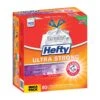 Hefty Ultra Strong 13 Gal Lavender/Vanilla Scent Kitchen Trash Bags Drawstring 80 Pk 0.9 Mil