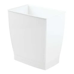 IDesign Mono White Plastic Rectangular Wastebasket