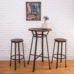 Glitzhome Rustic Elm Wood Farmhouse/Industrial Barstool -Oolys Shop dc69ff31 00b8 46e5 aaa3 7e4af3de8686
