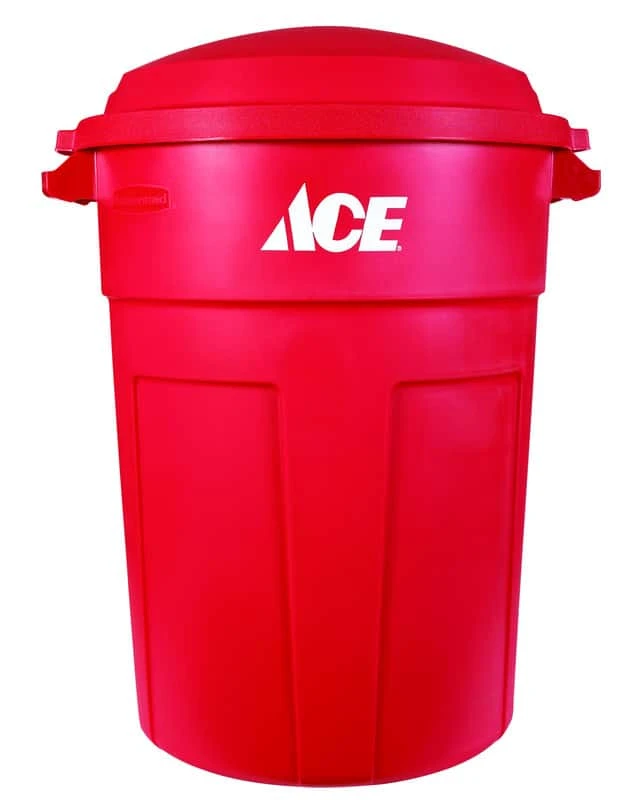 Ace 32 Gal Red Plastic Garbage Can Lid Included 1 Ace 32 Gal Red Plastic Garbage Can Lid Included
