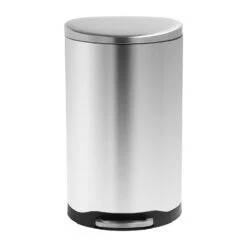 Honey-Can-Do 8.79 Gal Silver Stainless Steel Step-On Trash Can