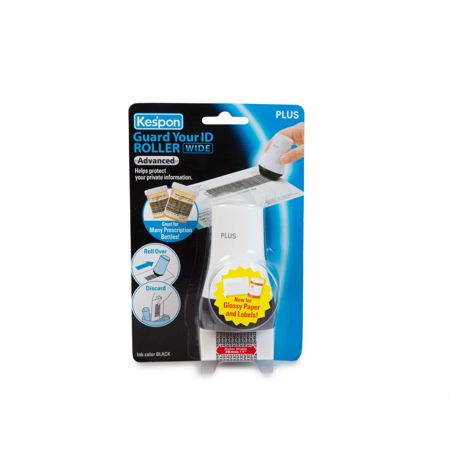 PLUS Kespon 1.8 In. H X 3.25 In. W Round White Identity Protection Roller 1 Pk 1 PLUS Kespon 1.8 In. H X 3.25 In. W Round White Identity Protection Roller 1 Pk