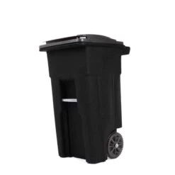 Toter 32 Gal Black Polyethylene Wheeled Garbage Can Lid Included