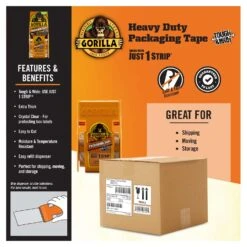 Gorilla 2.88 In. W X 35 Yd L Tape Clear -Oolys Shop e77b2ccf b7b7 4571 8015 c6d89604273d